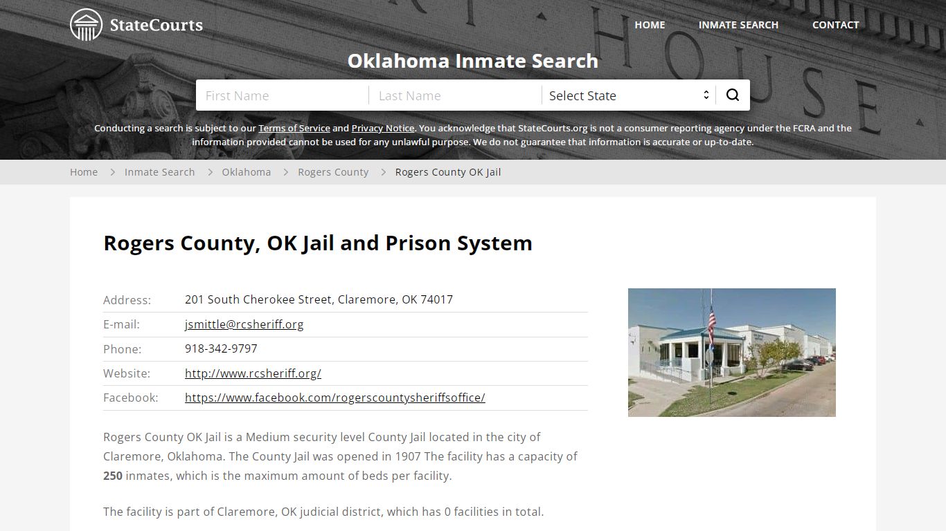 Rogers County OK Jail Inmate Records Search, Oklahoma - StateCourts
